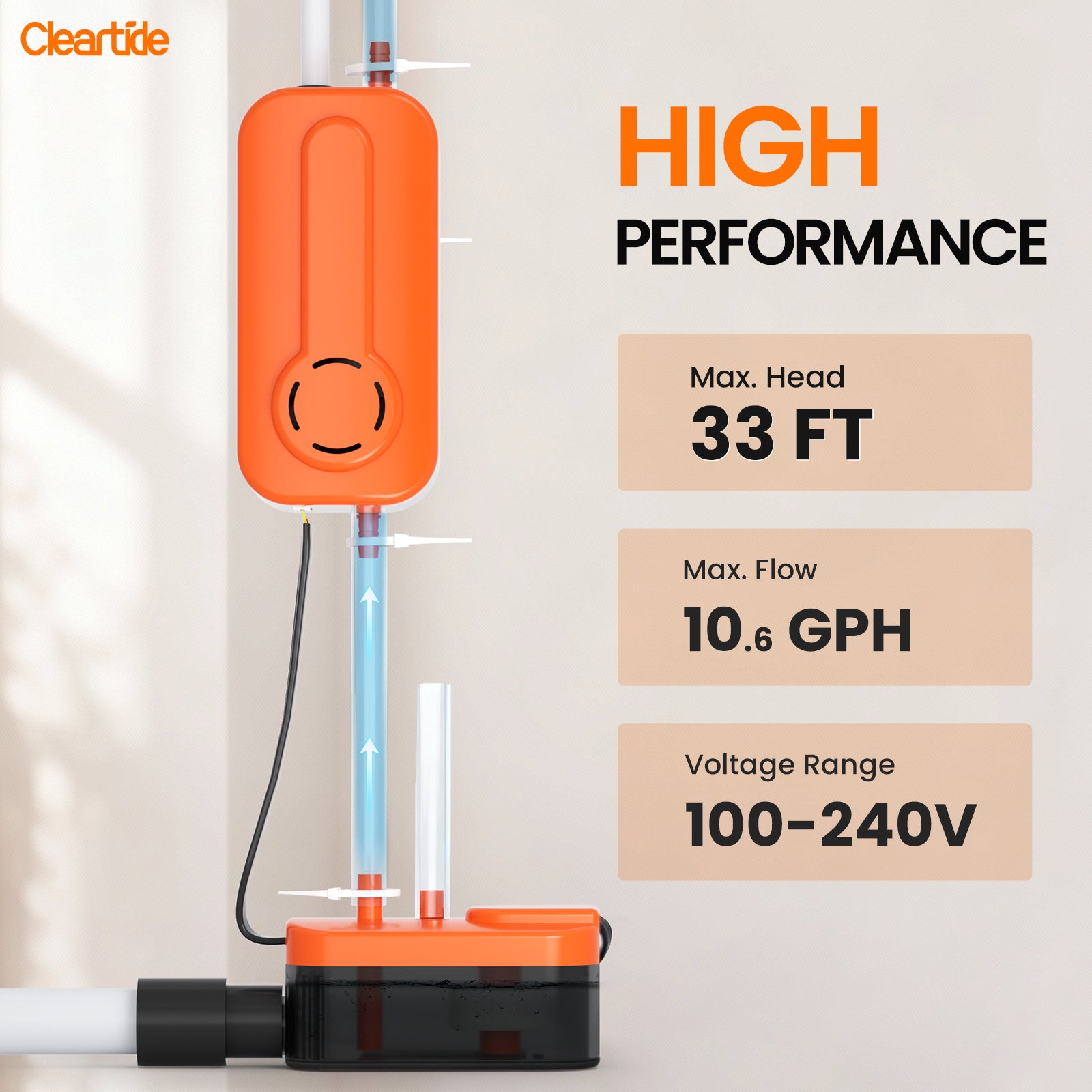 Cleartide Mini Split HVAC Condensate Pump