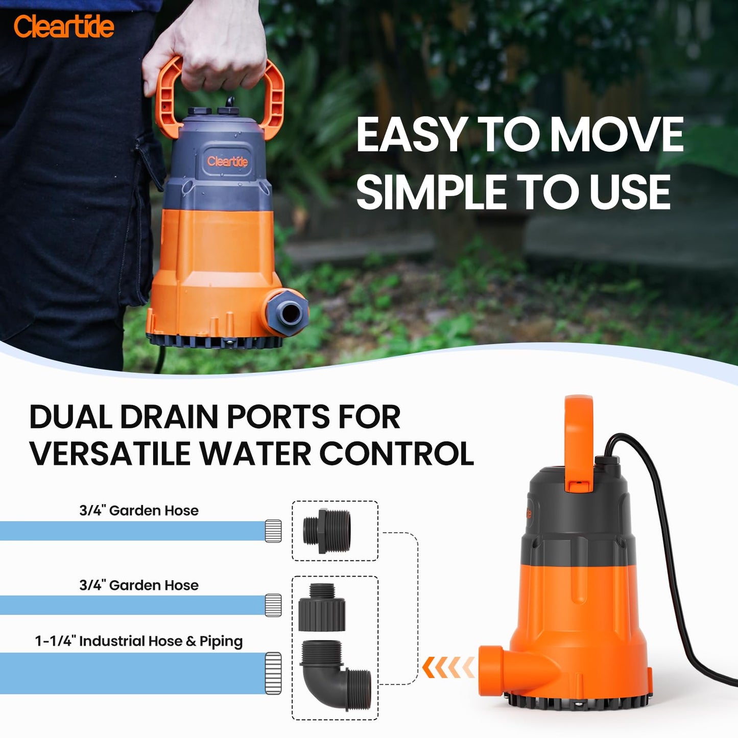Cleartide 1/2 HP Standard Submersible Pump