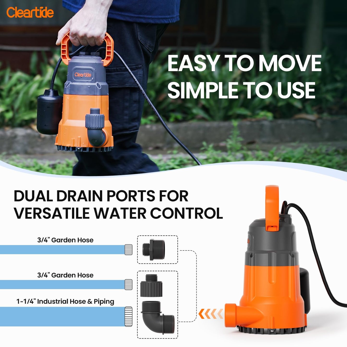 Cleartide 1/2 HP Standard Submersible Pump