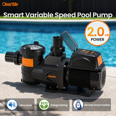 Smart Variable Speed Pool Pump with App Control – 2 HP, 90% Energy Saving, Ultra Quiet 45dB